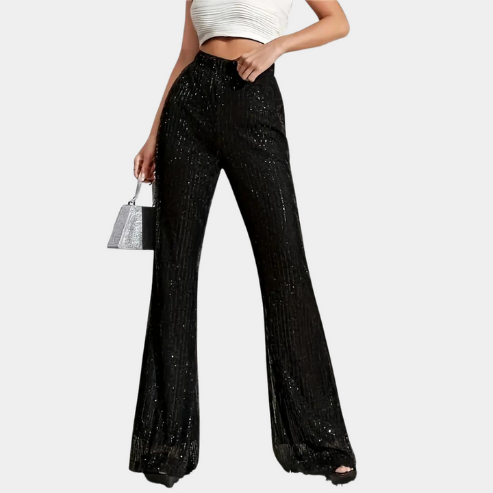 Luminelle - Pantalon large élégant avec des sequins brillants pour un look parfait.