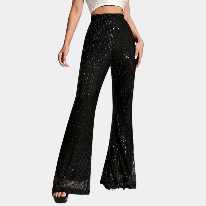 Luminelle - Pantalon large élégant avec des sequins brillants pour un look parfait.