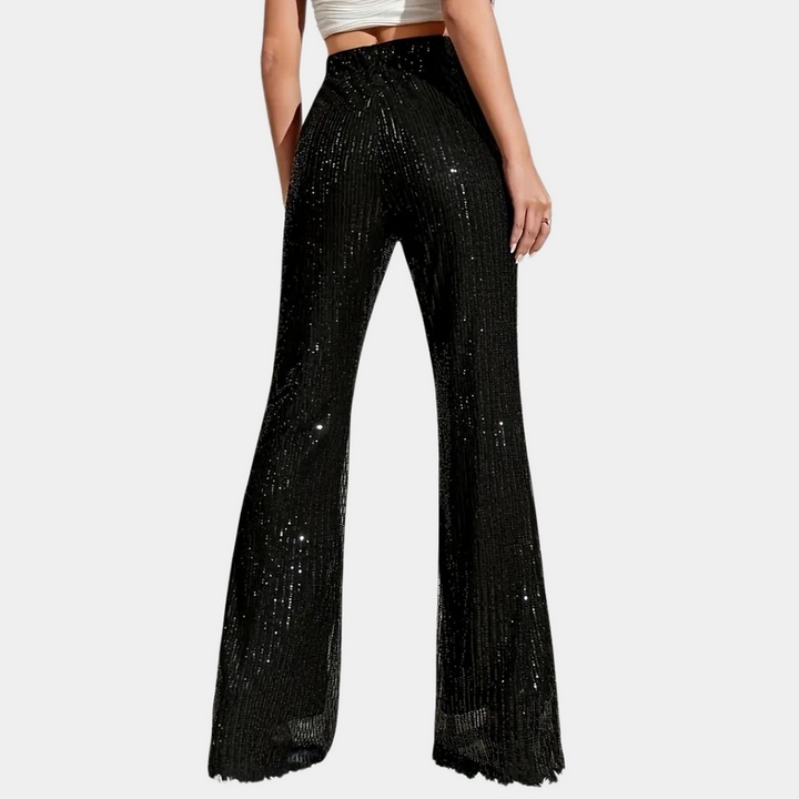 Luminelle - Pantalon large élégant avec des sequins brillants pour un look parfait.