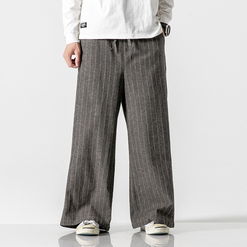 Emilian - Pantalon Classique Rayé Intemporel avec Jambes Droites Élégantes