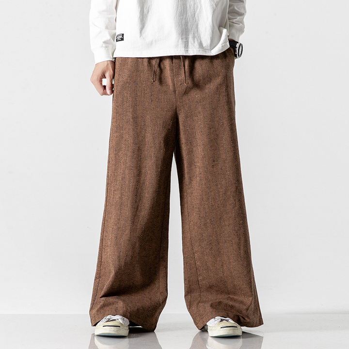 Emilian - Pantalon Classique Rayé Intemporel avec Jambes Droites Élégantes