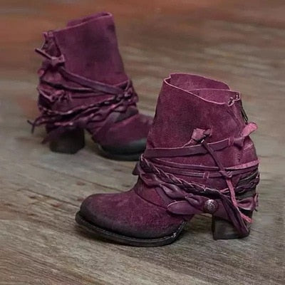 Boetz | Bottes vintage country pour cowgirls audacieuses avec une tige mi-haute en suède