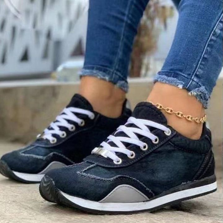Baskets en sheen denim tendance pour femmes pour un look décontracté