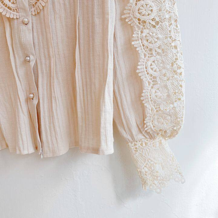 Zahirah - Blouse élégante pour femmes avec manches bouffantes et un col haut raffiné pour un look chic.