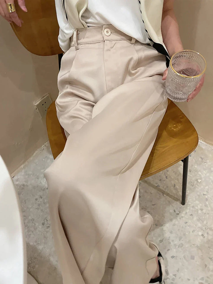 Elégants pantalons pour femmes en satin de soie - Selah Collection