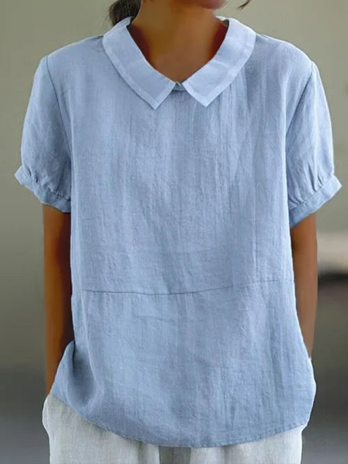 Blouse Élégante Celandine pour Femmes à Manches Courtes et Col Rond pour un Look Chic et Confortable