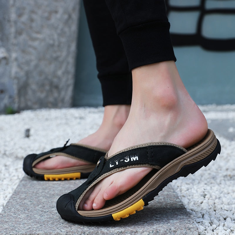 Sandales en cuir pour hommes - Kane, pour des journées d'été élégantes et confortables.