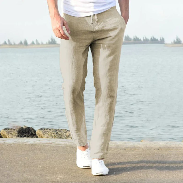 Pantalon d'été en lin pour hommes - Confortable, respirant, léger et décontracté pour un look d'été élégant