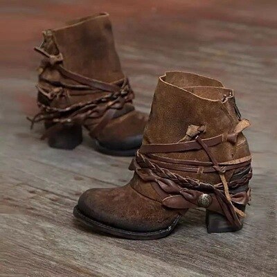 Boetz | Bottes vintage country pour cowgirls audacieuses avec une tige mi-haute en suède