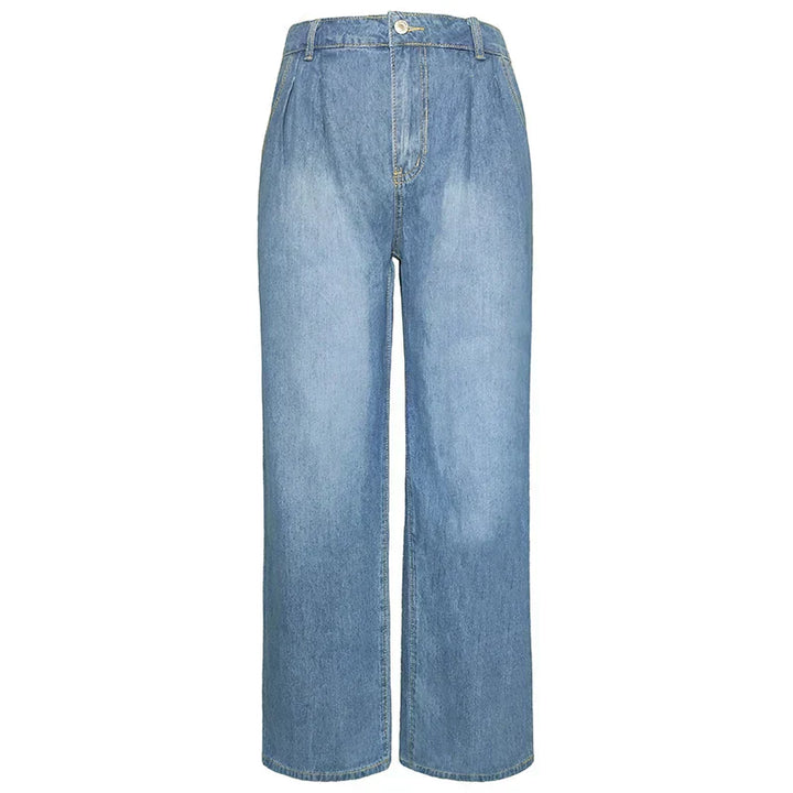 Jeans large et stylé - denim bleu décontracté - idéal pour tous les jours