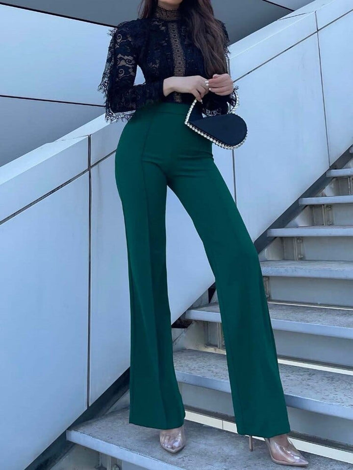 Pantalon évasé à taille haute élégante pour toutes les occasions pour des tenues stylées.