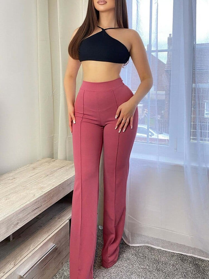Pantalon évasé à taille haute élégante pour toutes les occasions pour des tenues stylées.