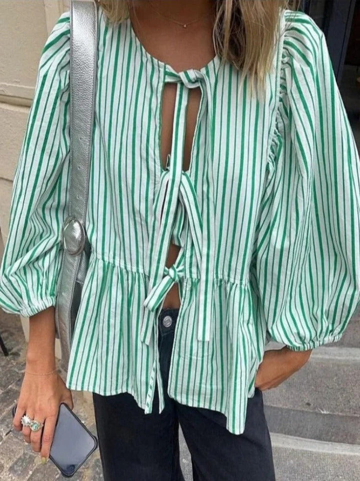 Indy - Blouse élégante pour femmes avec de longues manches bouffantes élégantes