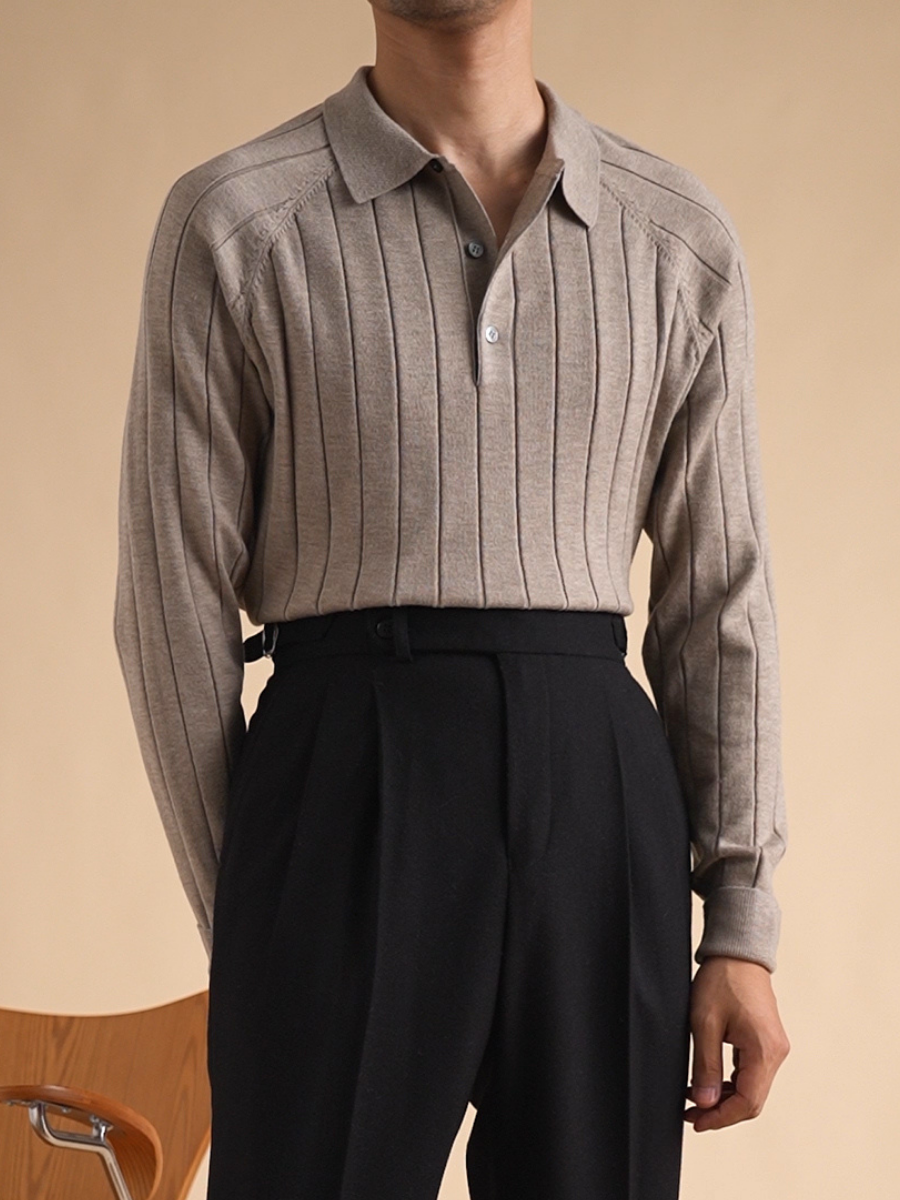 Jelle™ Chic Élégante Polo Tricotée Fine pour Hommes