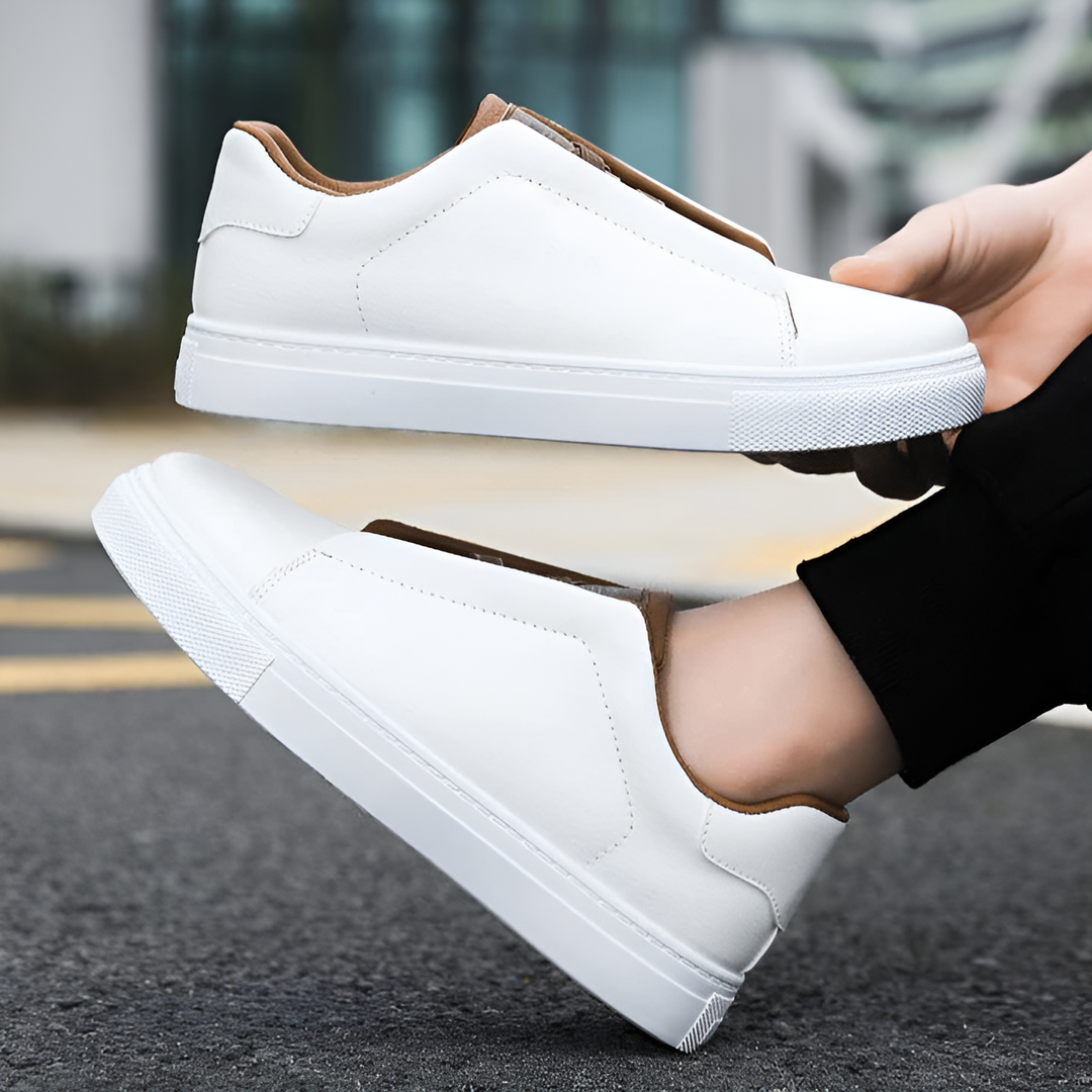 Boaz™ Elegant Luxury Leather Sneakers for a Trendy Look (Baskets en cuir de luxe élégantes pour un look branché)