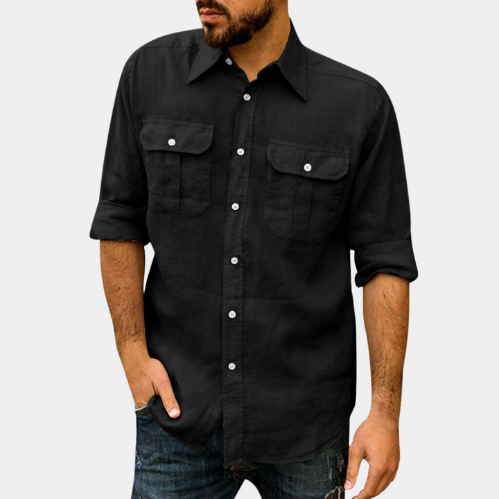 Kevin - Chemise pour homme intemporelle avec des poches poitrine élégantes pour un look raffiné.
