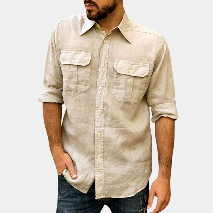 Kevin - Chemise pour homme intemporelle avec des poches poitrine élégantes pour un look raffiné.