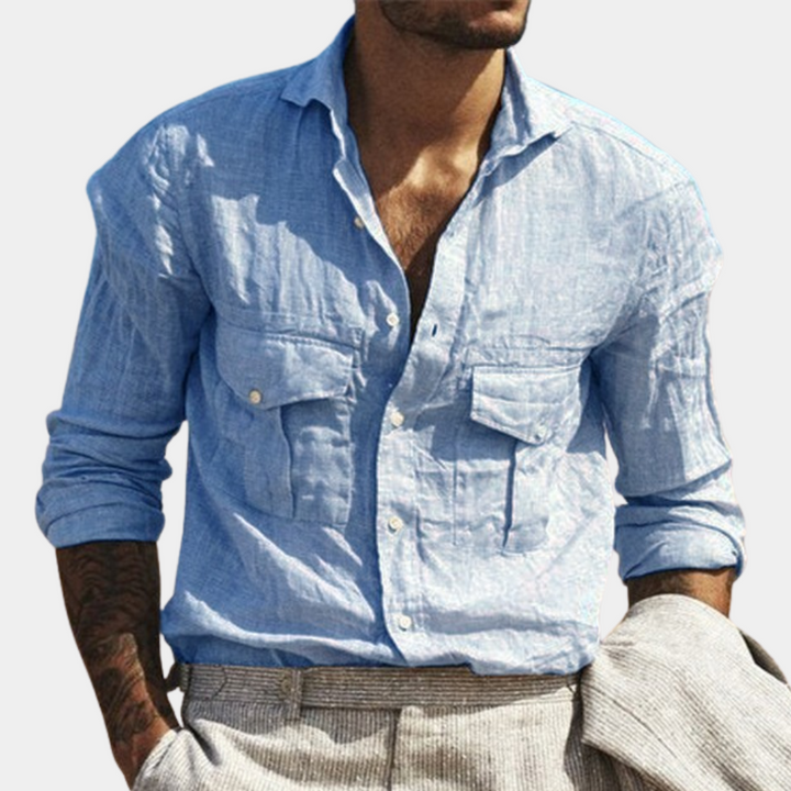 Kevin - Chemise pour homme intemporelle avec des poches poitrine élégantes pour un look raffiné.
