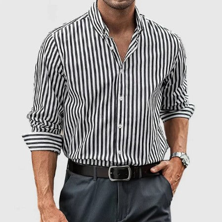 Chemise Classique Élegante Rayée - Coupe Slim Pour Style Décontracté et Professionnel