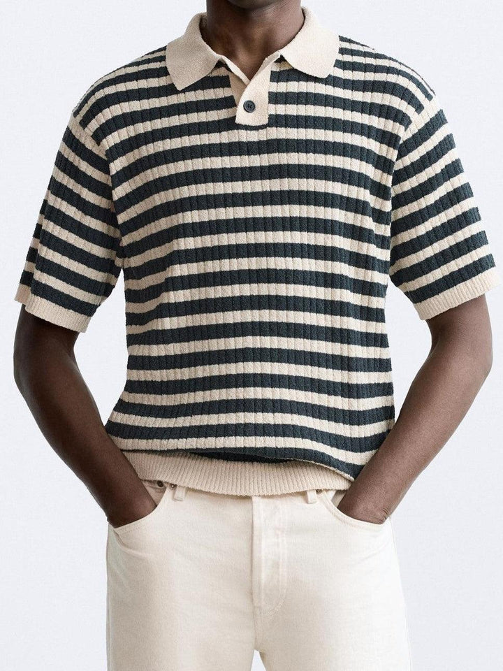 Polo Tricot Rayée Élégante Classics pour un Style Intemporel