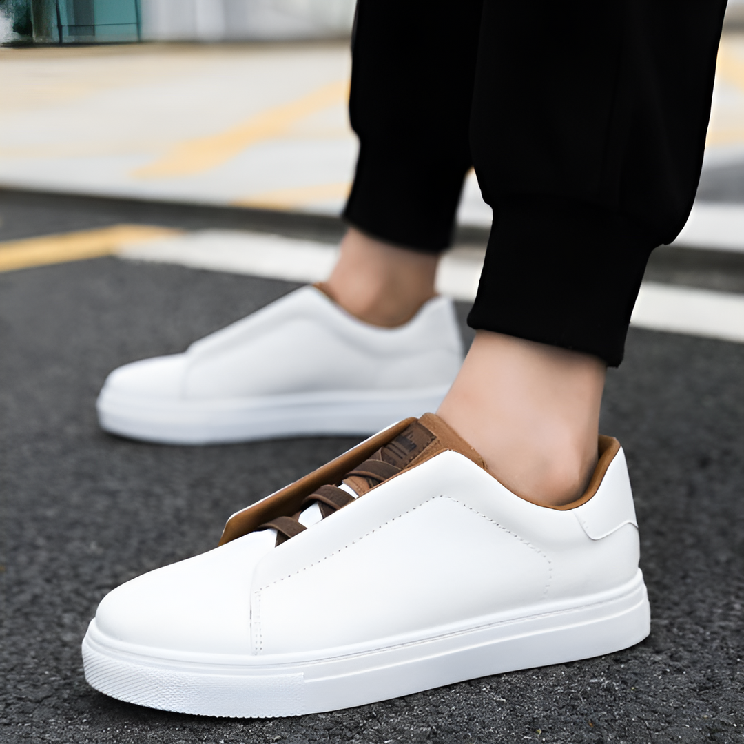 Boaz™ Elegant Luxury Leather Sneakers for a Trendy Look (Baskets en cuir de luxe élégantes pour un look branché)