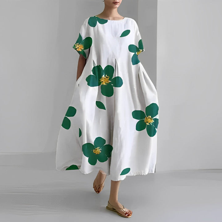 Vittoria | Charmante robe de chambre maxi boho pour femmes avec imprimé floral et poches pratiques