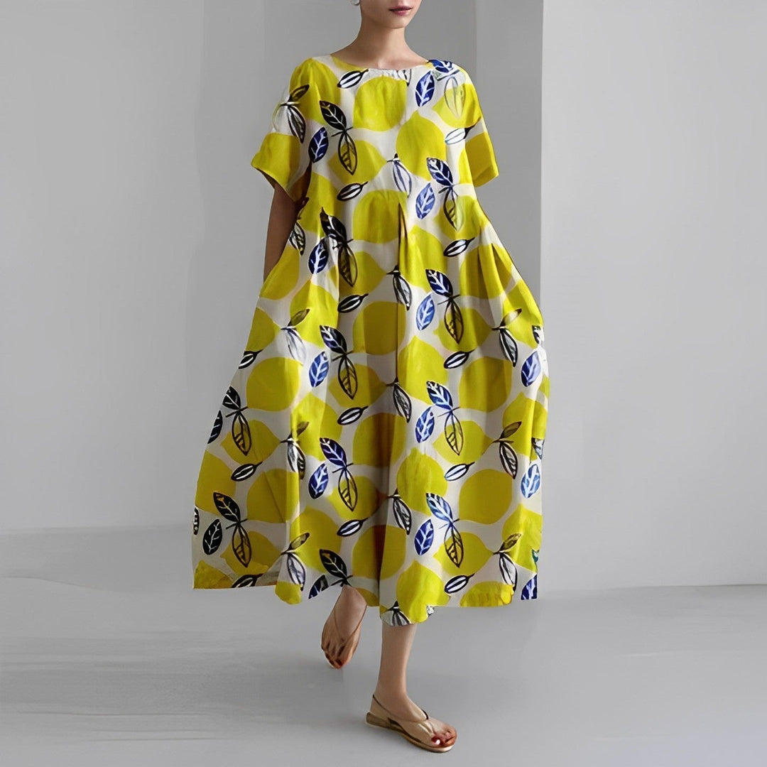 Vittoria | Charmante robe de chambre maxi boho pour femmes avec imprimé floral et poches pratiques