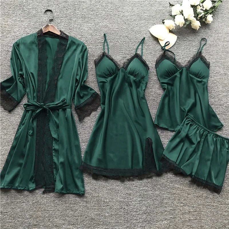 Iris - Elégant ensemble pyjama en satin pour femme de luxe