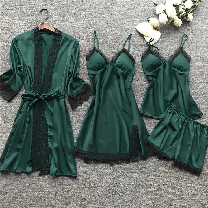 Iris - Elégant ensemble pyjama en satin pour femme de luxe