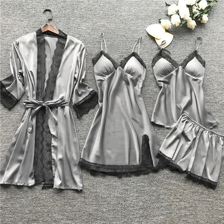 Iris - Elégant ensemble pyjama en satin pour femme de luxe