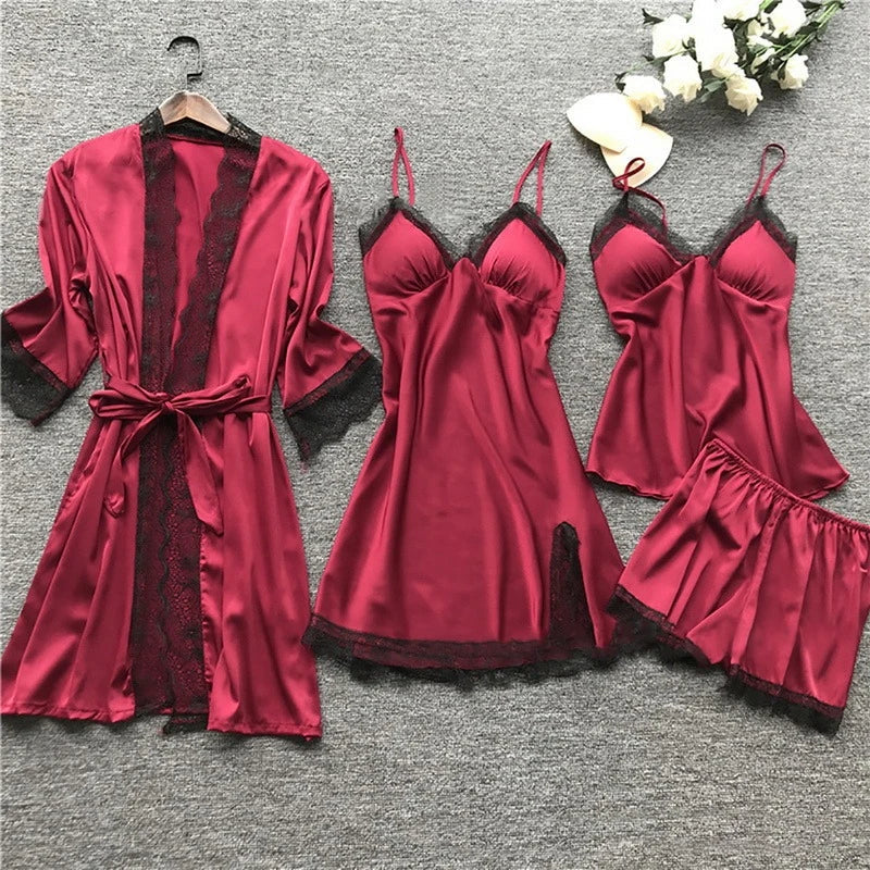Iris - Elégant ensemble pyjama en satin pour femme de luxe