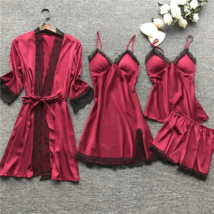Iris - Elégant ensemble pyjama en satin pour femme de luxe