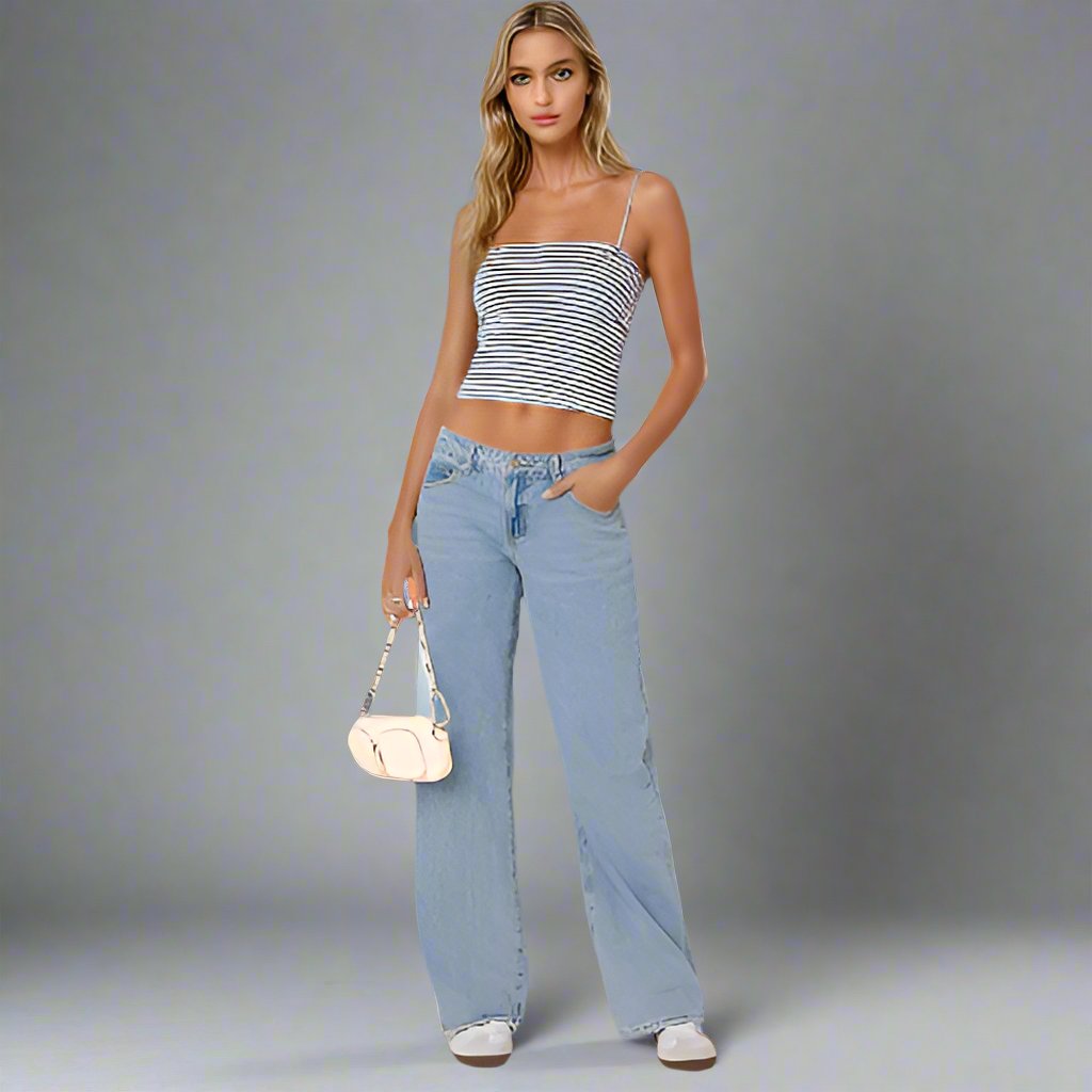 Jeans Roxy taille basse - Denim stretch à la mode et confortable avec une coupe Y2K parfaite.