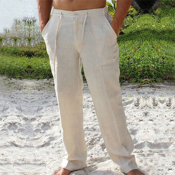Pantalon d'été en lin pour hommes - Style décontracté confortable et respirant
