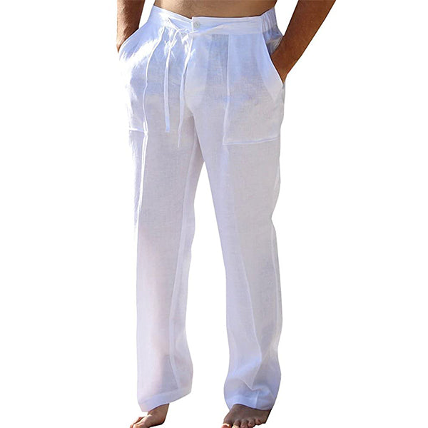 Pantalon d'été en lin pour hommes - Style décontracté confortable et respirant