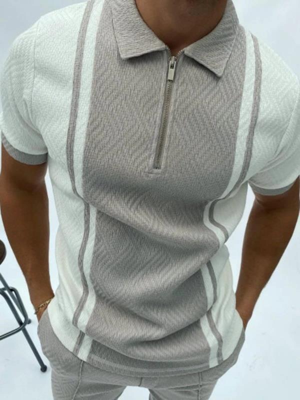 Polo Slim Fit Élégante Luxe avec Demi-Zip et Col Chic pour un look raffiné