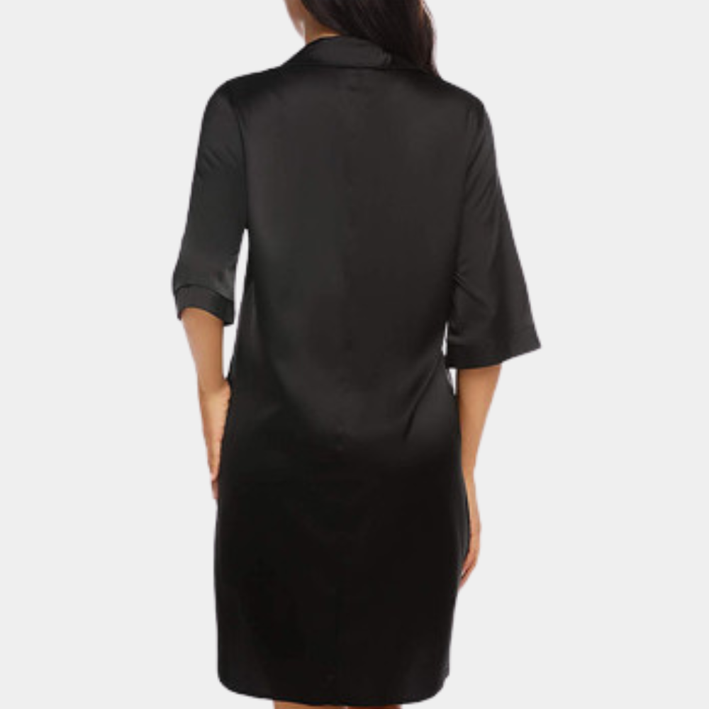 Chemise de Nuit en Satin Élégant avec Fermeture à Boutons Charme pour un Repos Nocturne Luxe