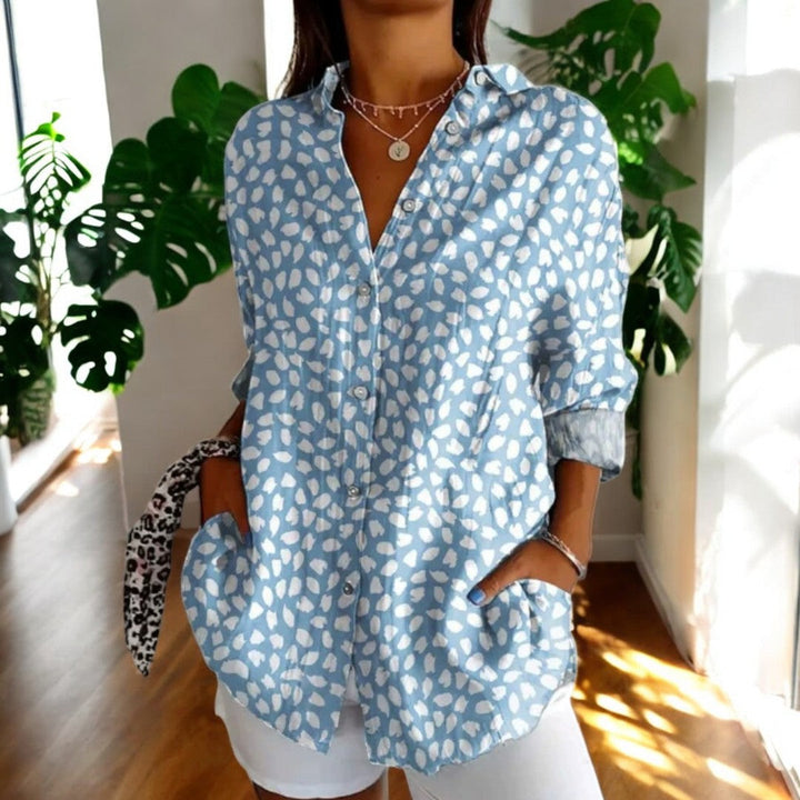 Liera - Élégante blouse pour femme avec fermeture à boutons traversants pour un look stylé
