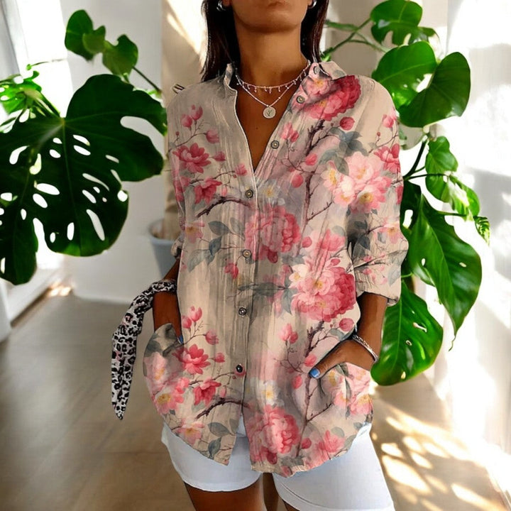 Liera - Élégante blouse pour femme avec fermeture à boutons traversants pour un look stylé