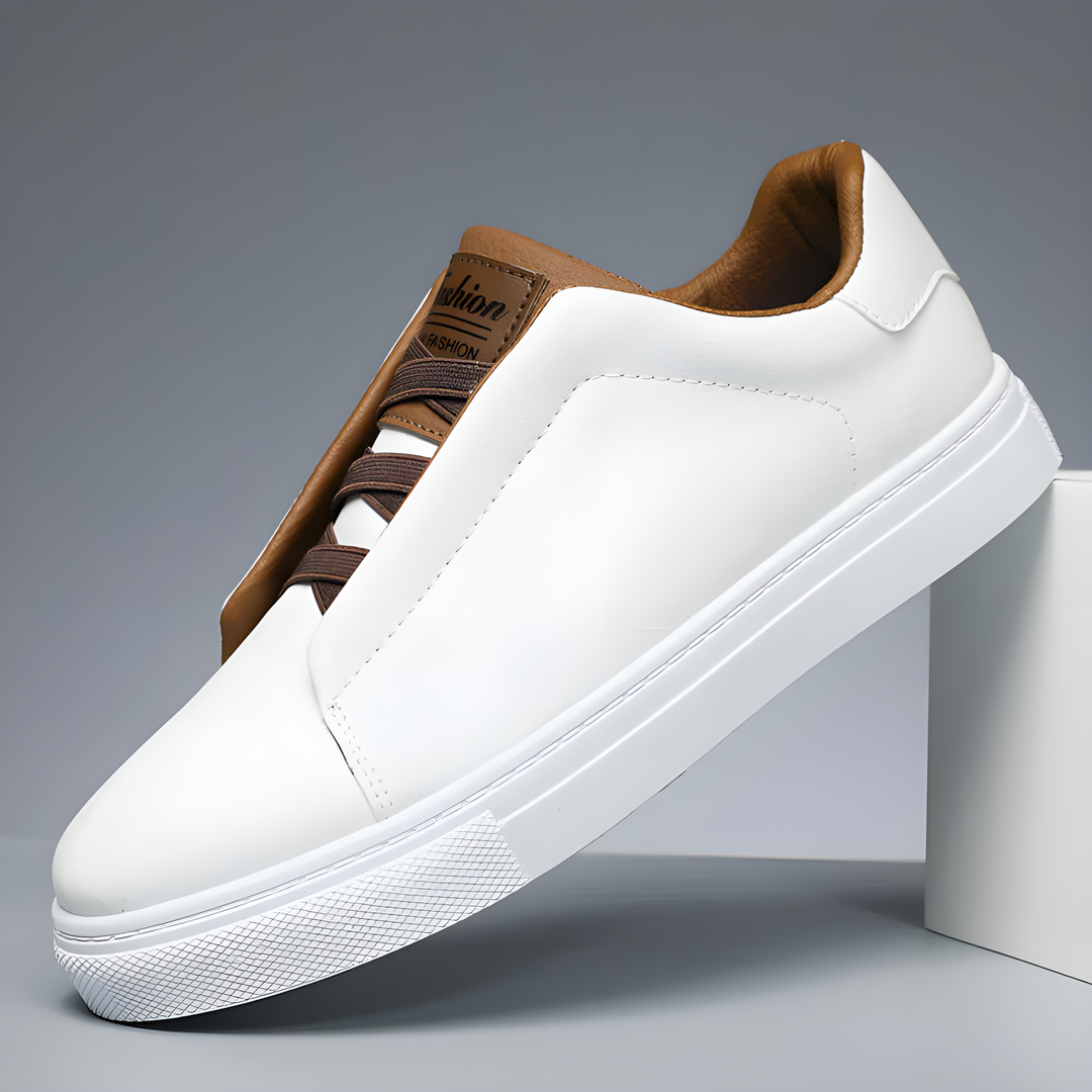 Boaz™ Elegant Luxury Leather Sneakers for a Trendy Look (Baskets en cuir de luxe élégantes pour un look branché)