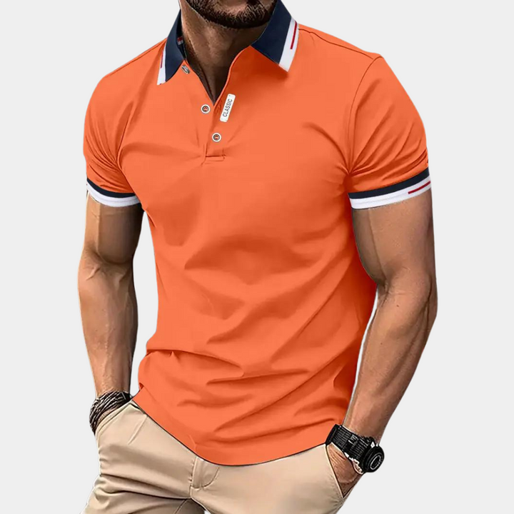 Martin - Polo pour homme stylé en orange pour une allure classique.