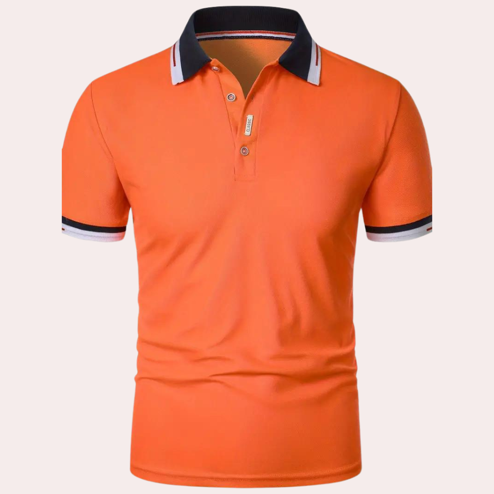 Martin - Polo pour homme stylé en orange pour une allure classique.