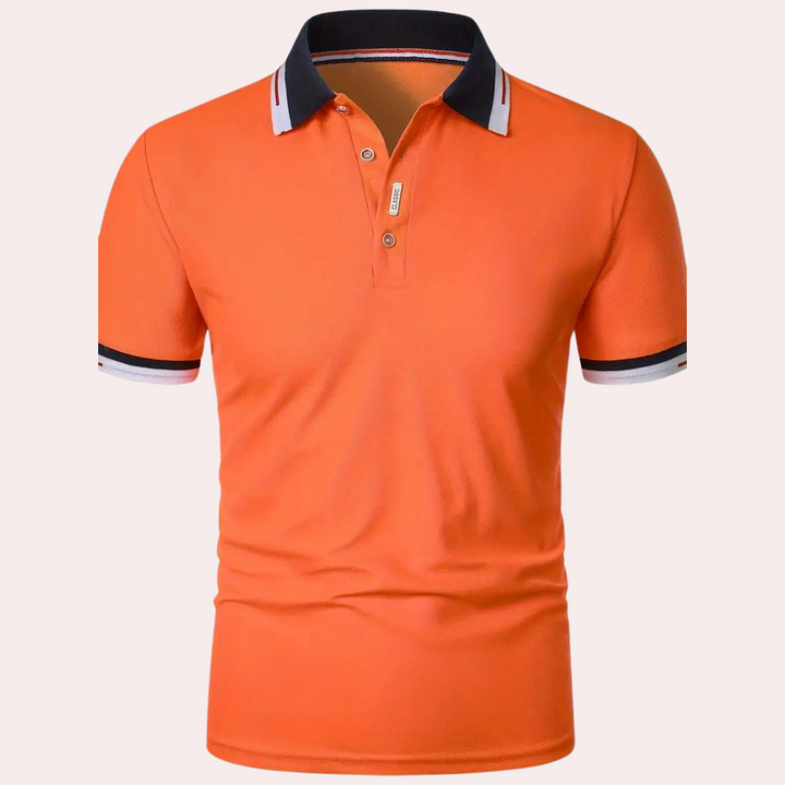Martin - Polo pour homme stylé en orange pour une allure classique.