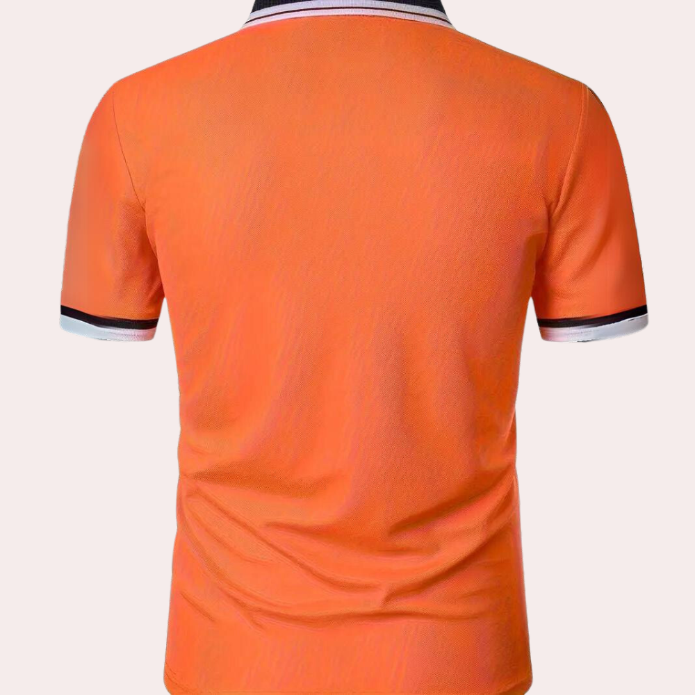 Martin - Polo pour homme stylé en orange pour une allure classique.