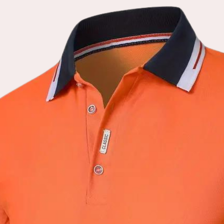 Martin - Polo pour homme stylé en orange pour une allure classique.