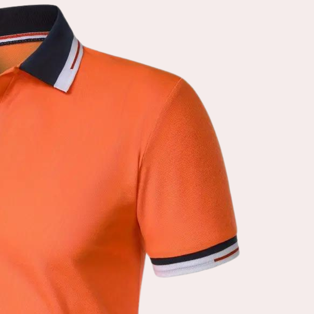 Martin - Polo pour homme stylé en orange pour une allure classique.