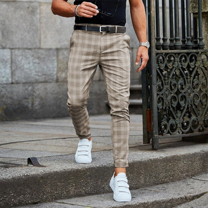 Pantalon Slim-Fit à Carreaux Tendance - Chino Homme Chic avec Coupe Parfaite et Confort Ultime