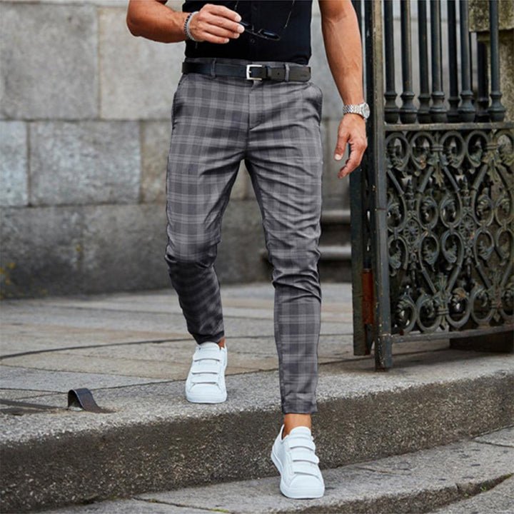 Pantalon Slim-Fit à Carreaux Tendance - Chino Homme Chic avec Coupe Parfaite et Confort Ultime