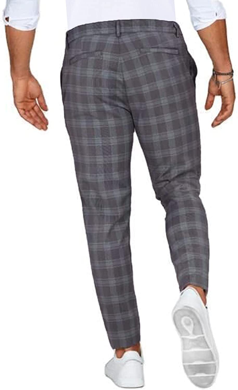 Pantalon Slim-Fit à Carreaux Tendance - Chino Homme Chic avec Coupe Parfaite et Confort Ultime