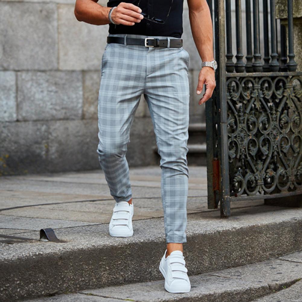 Pantalon Slim-Fit à Carreaux Tendance - Chino Homme Chic avec Coupe Parfaite et Confort Ultime
